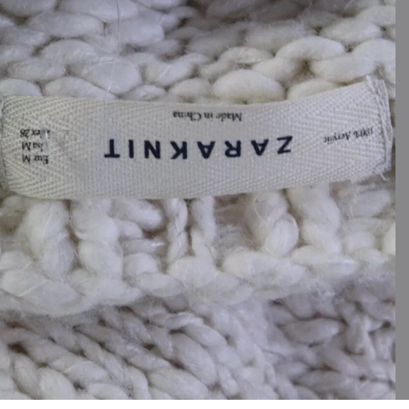 Zara chunky knit off white long sleeve sweater - Picture 5 of 5